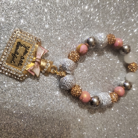 YOU ARE BEAUTIFUL CHARM BRACELET. PERFECT FOR A MOTHER'S DAY GIFT. ONE-OF-A-KIND - Picture 12 of 15